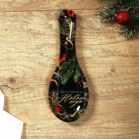 Подставка под ложку новогодняя Дорого внимание &laquo;Счастливого Нового года! Зимние истории&raquo;, 21,4 х 7,5 см, стекло