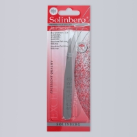 Пинцет скошенный Solinberg, 9.5 см, на блистере, цвет серебристый, 22DK