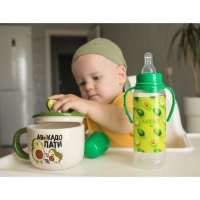 Бутылочка для кормления &laquo;Авокадо&raquo;, классичееское горло, от 0 мес, 250 мл., цилиндр, с ручками