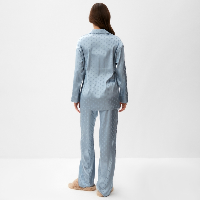 Пижама женская (рубашка и брюки) KAFTAN Пижама женская (рубашка и брюки) KAFTAN "Горох" цвет голубой, размер 44-46