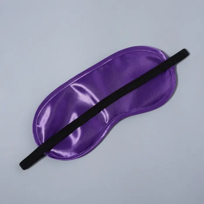 Маска для сна, сатиновая, резинка одинарная, 19&times;8.5 см, фиолетовая
