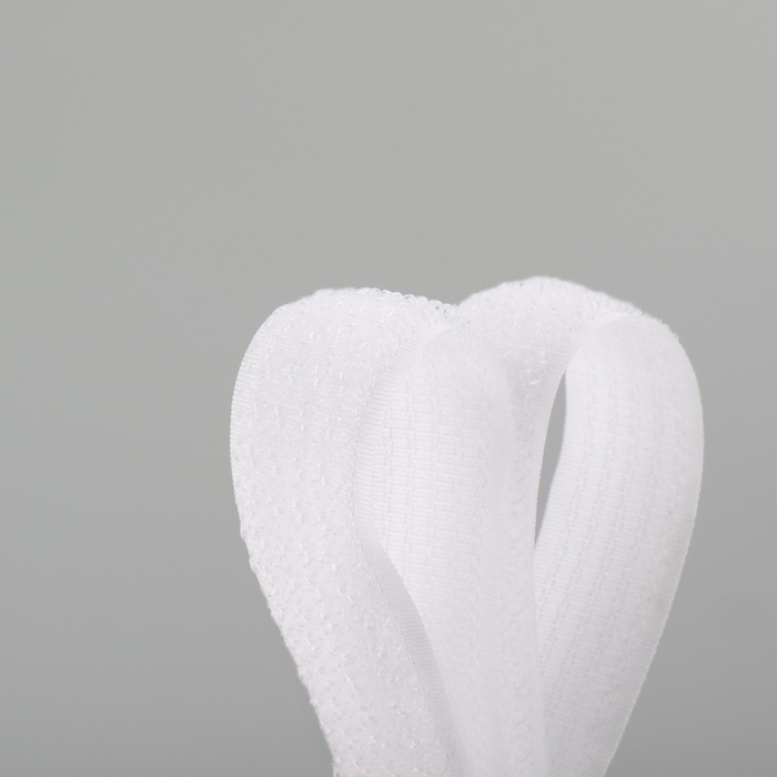 Липучка гибридная, 20 мм &times; 25 &plusmn; 1 м, цвет белый