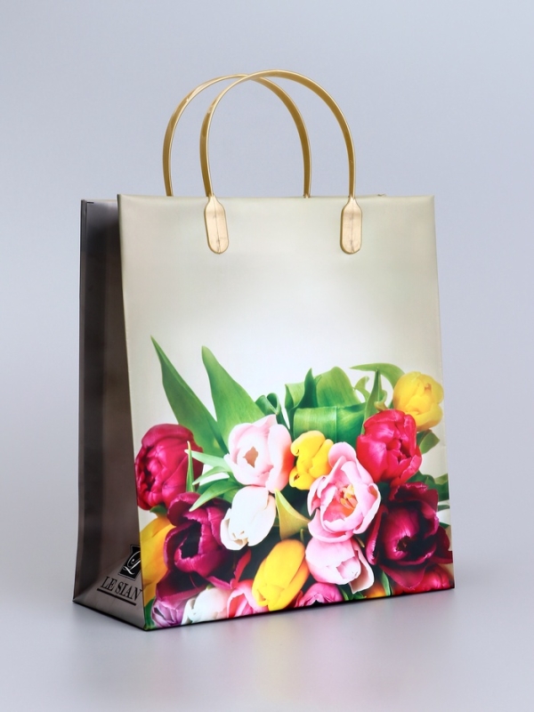 Пакет "Цветы/Город ", мягкий пластик, 26 x 23 см, 110 мкм МИКС