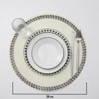 Салфетка сервировочная на стол &laquo;Михенди&raquo;, 38&times;38 см, чёрно-белая