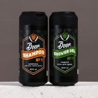 Подарочный набор косметики Beer, гель для душа и шампунь для волос HARD LINE, 2&times;400