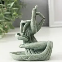 Подставка под благовония песчаник "Мудра Витарка - Колесо учения" 5,5х10,3х11,5 см