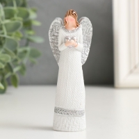 Сувенир полистоун "Безликий ангел с серебряными крыльями" МИКС 10 см