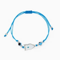 Браслет-оберег &laquo;Сова&raquo; на нити, мудрость, глазик, цвет голубой в серебре