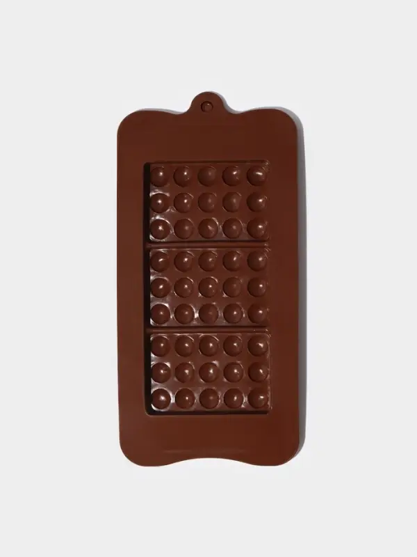 Форма для шоколада Доляна &laquo;Мини-шоколадки&raquo;, силикон, 22&times;11&times;1 см, 3 ячейки, коричневая