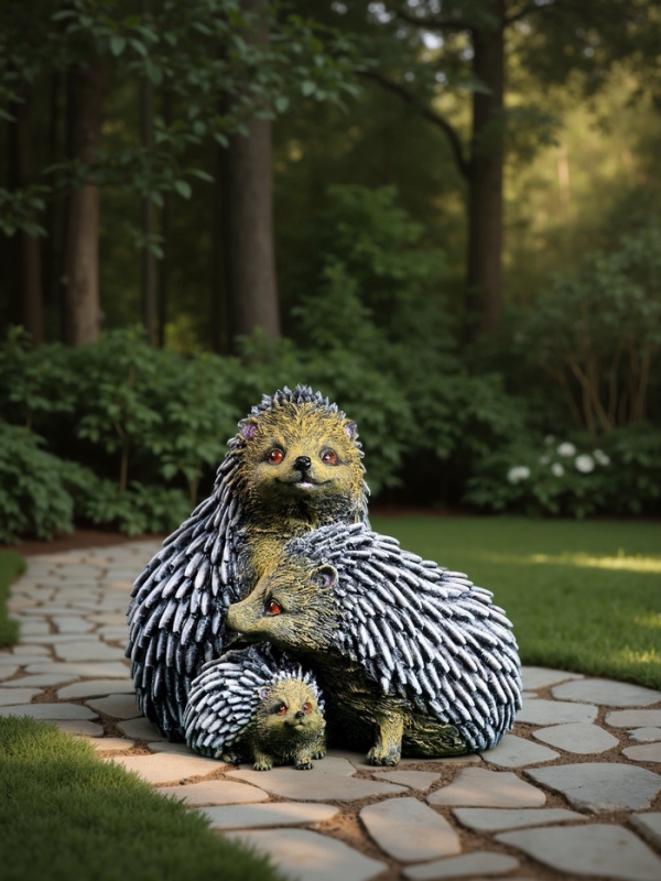 Садовая фигура из гипса &laquo;Семейтсво ежей&raquo;, 20&times;19&times;22 см