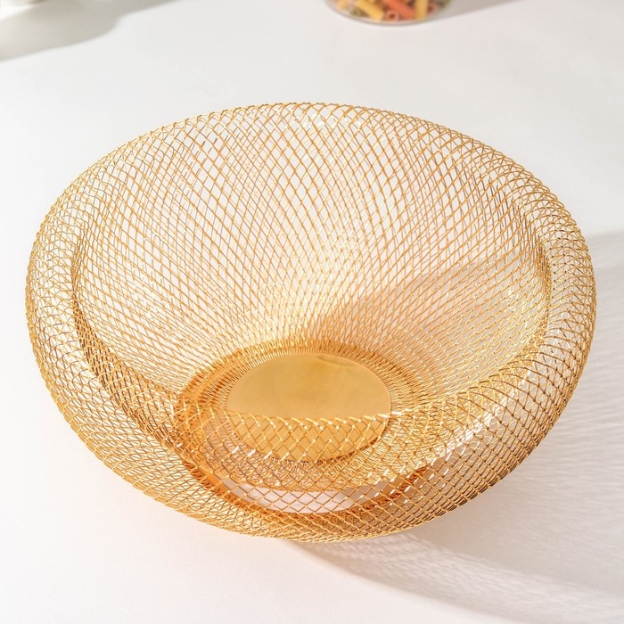 Ваза для фруктов &laquo;Сплетение&raquo;, 30&times;30&times;13, цвет золотой