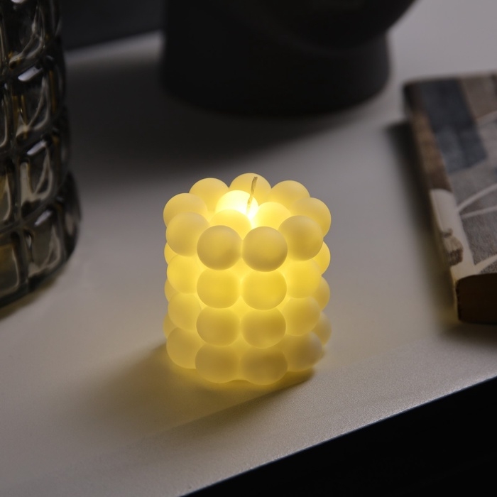 Светодиодная фигура «Свеча шарики» 5х5 см, батарейки АG13х3 (в комплекте), свечение теплое белое Светодиодная фигура «Свеча шарики» 5х5 см, батарейки АG13х3 (в комплекте), свечение теплое белое