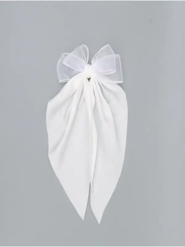 Бант для волос на заколке с лентами, белый, Принцессы