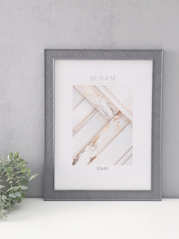 Фоторамка пластик "МИРАМ" 30х40 см, тёмно-серый