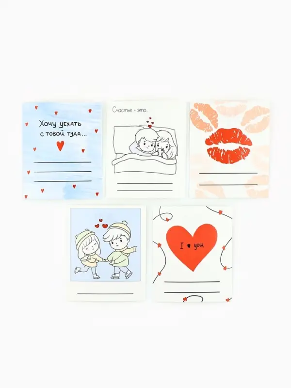Набор мини-открыток в коробке с местом для подписи &laquo;Любовь&raquo;, 35 штук, 8 x 10 см