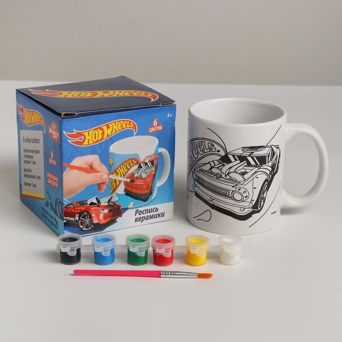 Кружка для росписи &laquo;Хот Вилс&raquo; (краски, кисточка)