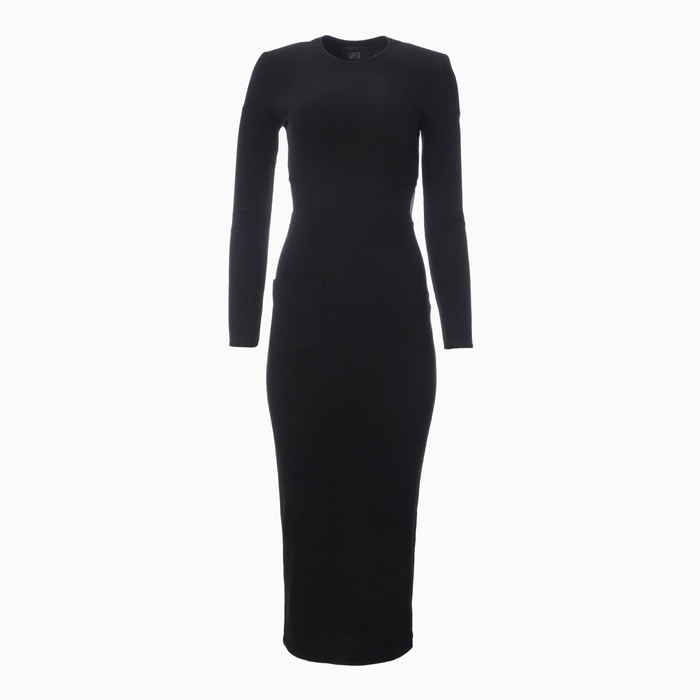 Платье женское с разрезами на талии MIST, р.48, черный Платье женское с разрезами на талии MIST, р.48, черный