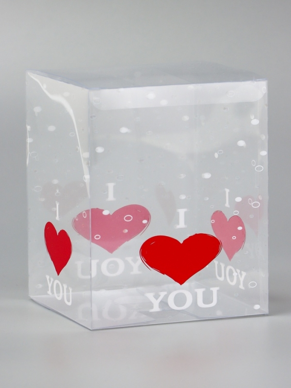 Складная коробка из PVC I love you, 12 x 12 x 15 см 5шт