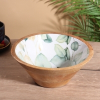 Салатник &laquo;Листья&raquo;, 25&times;25&times;10 см, дерево манго