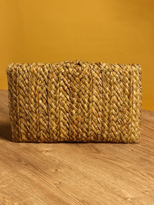 Сумка клатч плетёная из сиграсса 26х16х3 см, цв. бежевый