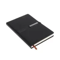 Ежедневник недатированный формат А5, с хлястиком, 112л, линия, пвх, Узор Черный