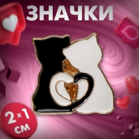 Значок &laquo;Котики&raquo;, цвет чёрно-белый в золоте