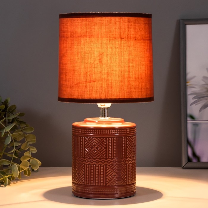 Настольная лампа Берти E14 40Вт терракотовый 15х15х29 см RISALUX