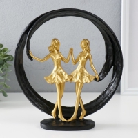 Сувенир полистоун "Две подружки. Абстракция" золото с чёрным 24,5х7х26,5 см Сувенир полистоун "Две подружки. Абстракция" золото с чёрным 24,5х7х26,5 см