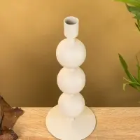 Подсвечник на 1 свечу текстурный "Фисташковый" с 3 сферами 10х10х25 см