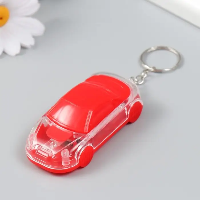 Фонарик брелок для ключей на кольце &laquo;Машина&raquo;, с открывашкой, мигает, 2.7&times;3.6&times;7.8 см, МИКС