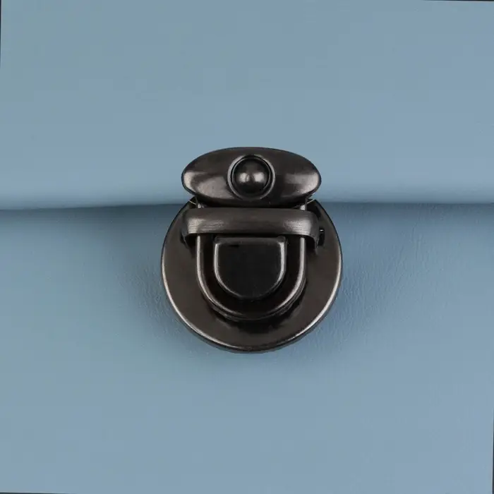 Застёжка для сумки, 2.5&times;2.5 см, цвет чёрный никель