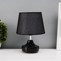 Настольная лампа с абажуром RISALUX &laquo;Блеск&raquo;, 1&times;40 Вт, Е27, чёрный, 17&times;17&times;24 см