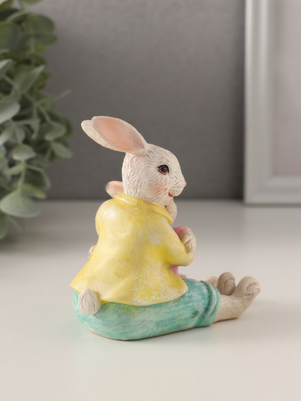 Сувенир полистоун "Кролик с крольчонком - папа и сын" 9х9х10 см