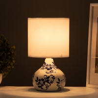 Настольная лампа "Гжель" 1х40Вт Е14 белый/синий 15х15х25,5см