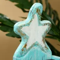 Календарь настольный "Морская звезда" дерево 11х5х16 см, цв. золотисто-бирюзовый