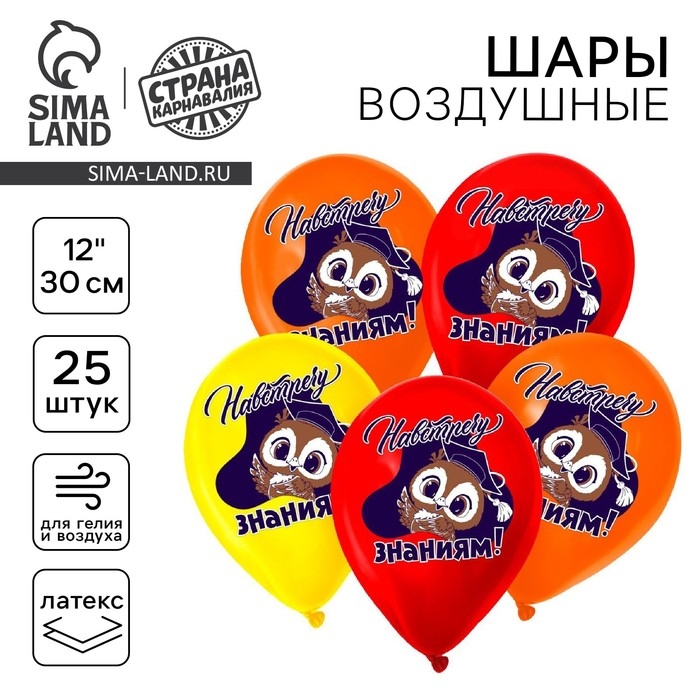 Воздушный шар латексный 12" &laquo;Навстречу знаниям&raquo;, 25 шт.
