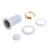 Донный клапан ZEIN engr, маленькая кнопка, без перелива, нержавеющая сталь, белый