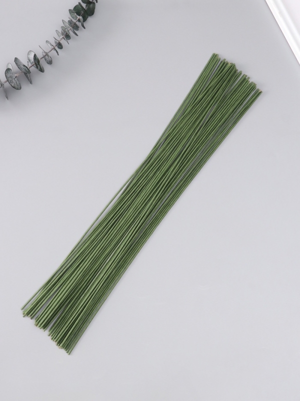 Проволока для изготовления искусственных цветов "Зелёная" 40 см сечение 2,5 мм набор 50 шт   1088043