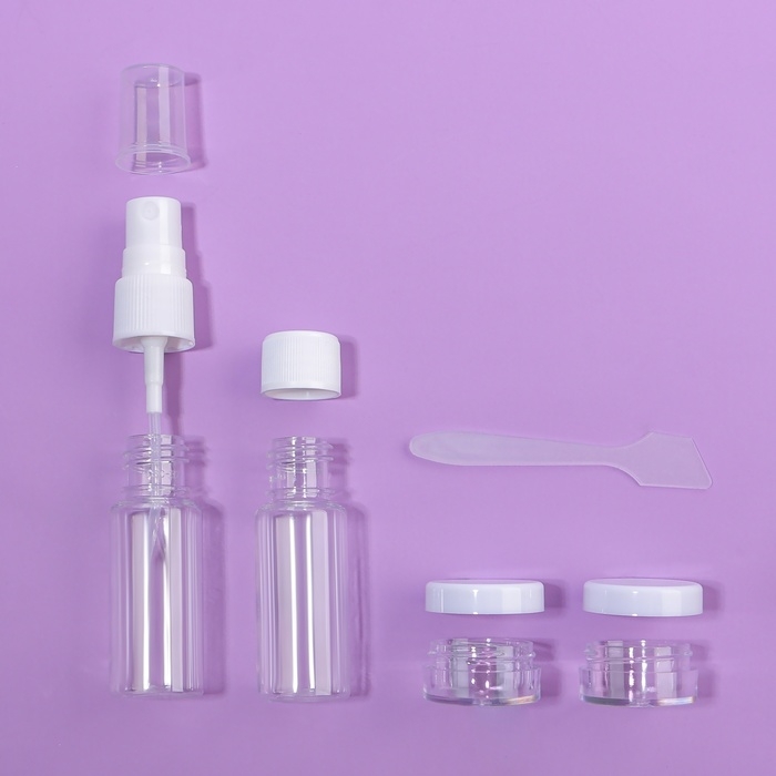 Набор для хранения, 5 предметов, цвет прозрачный/белый