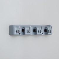 Держатель для уборочного инвентаря с крючками Доляна, 26&times;6&times;10 см, серый