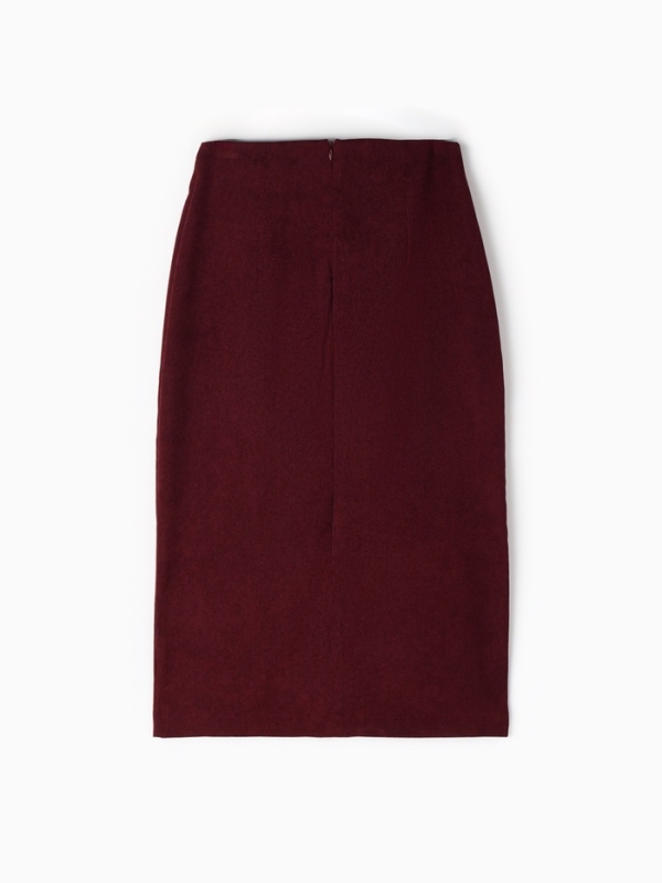 Юбка с разрезом женская, MINAKU, цвет бордовый, размер 48