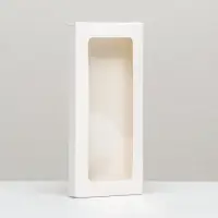 Коробка под плитку шоколада, белая, с окном 17.1&times;8&times;1.4 см