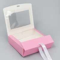 Коробка-фоторамка подарочная складная, упаковка, «Розовая вата», 20 х 18 х 5 см Коробка-фоторамка подарочная складная, упаковка, «Розовая вата», 20 х 18 х 5 см