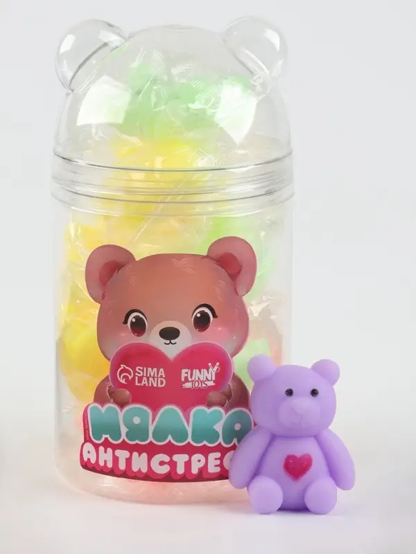 Антистресс сквиш мялка &laquo;Мишки&raquo;, в банке