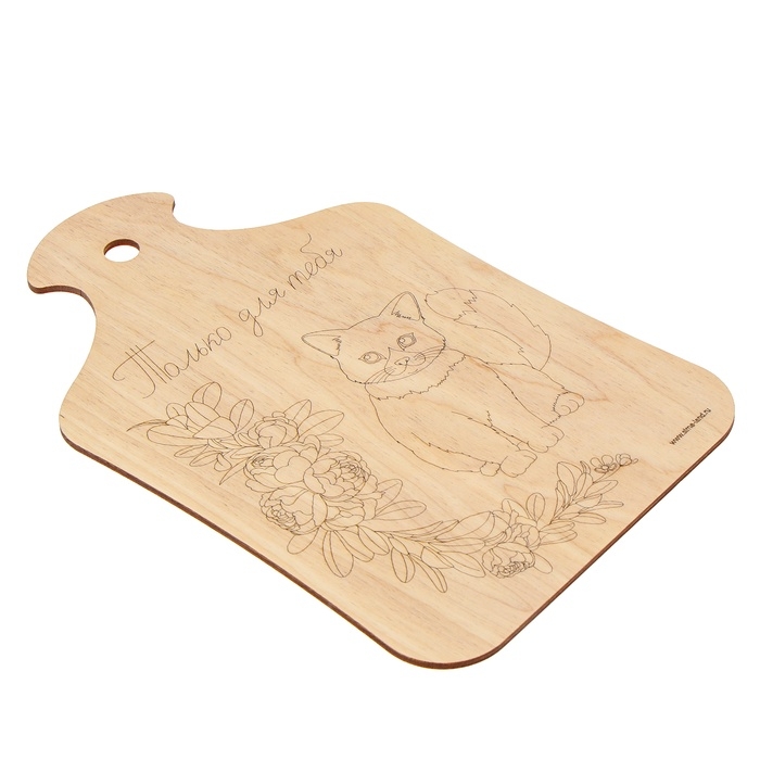 Доска для выжигания &laquo;Кот с букетом&raquo;