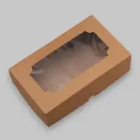 Коробка складная с окном под зефир, крафт, 25&times;15&times;7 см