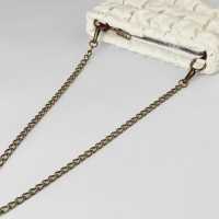 Цепочка для сумки, с карабинами, железная, 9 &times; 14 мм, 120 см, цвет бронзовый