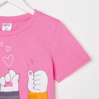 Футболка детская KAFTAN "Лапуля" р.30 (98-104), розовый