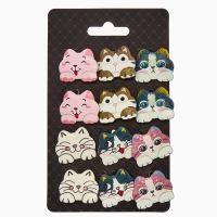 Брошь &laquo;Котёнок&raquo; озорной, цвет МИКС в серебре (неделимая фасовка 12 шт., цена за шт.)
