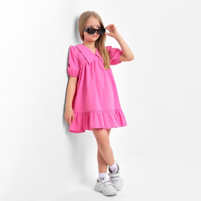 Платье детское с воротником KAFTAN, размер 30 (98-104 см), цвет ярко-розовый Платье детское с воротником KAFTAN, размер 30 (98-104 см), цвет ярко-розовый